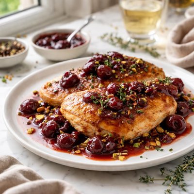 Image of Chicken with Sour Cherry Sauce