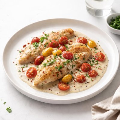 Image of Chicken with Sour Cream and Tomatoes
