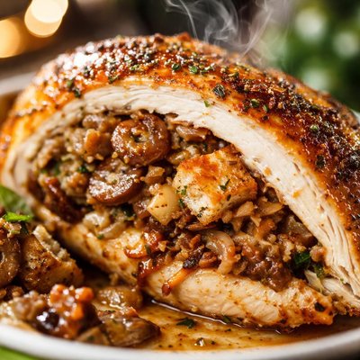 Image of Chicken with Sourdough Mushroom Stuffing
