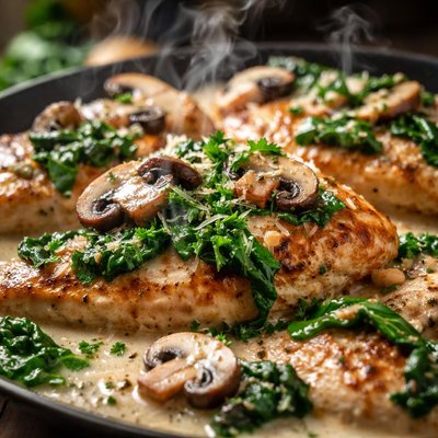 Image of Chicken with Spinach Mushroom