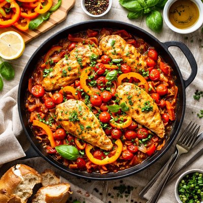 Image of Chicken with Sweet Peppers and Tomato