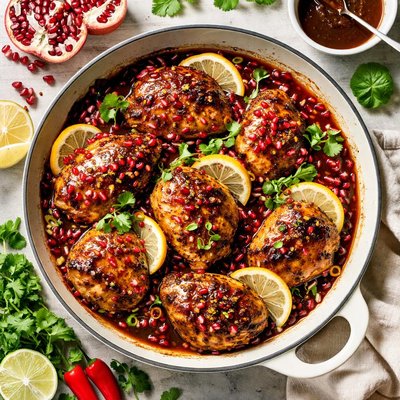 Image of Chicken with Tamarind Pomegranate Sauce