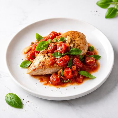 Image of Chicken with Tomato and Basil Sauce