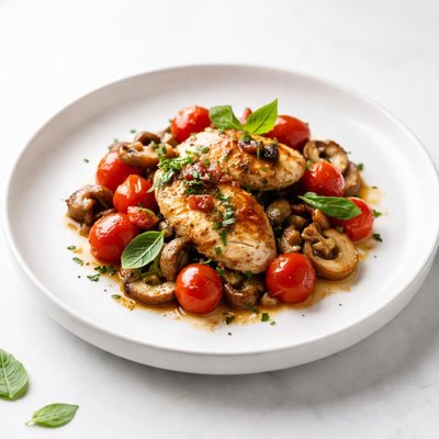 Image of Chicken with Tomatoes Mushrooms