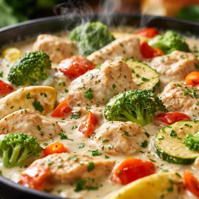 Image of Chicken with Veggies in Sour Cream Sauce