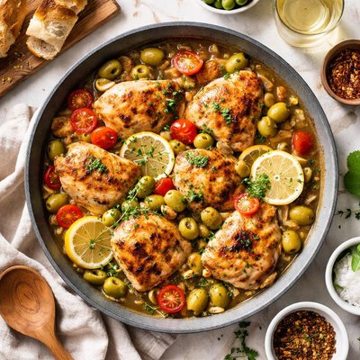 Image of Chicken with White Wine and Olives