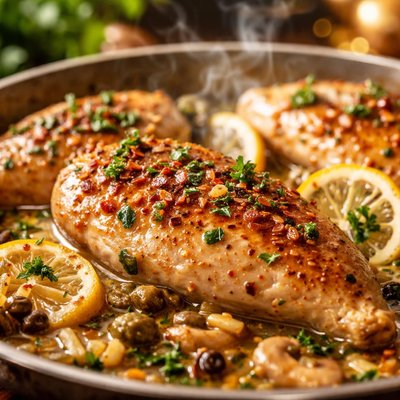 Image of Chicken with White Wine Garlic