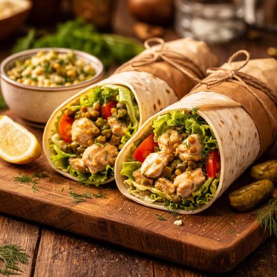 Image of Chicken Wrap with Dijon Dill Relish