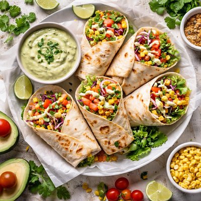 Image of Chicken Wraps with Cool Avocado Dressing