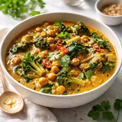 Image of Chickpea and Broccoli Curry Stew