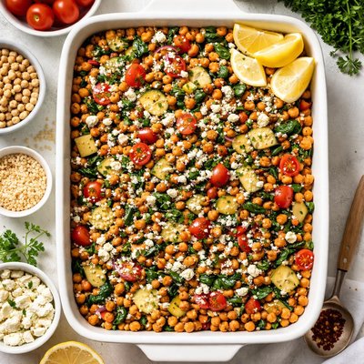 Image of Chickpea and Vegetable Barley Bake