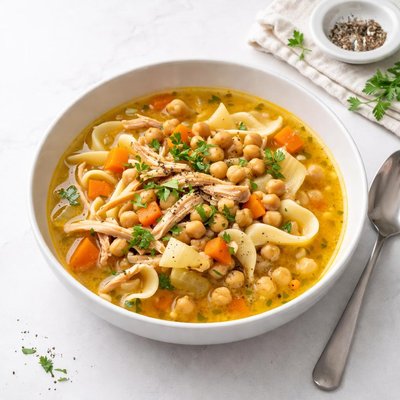 Image of Chickpea Chicken Noodle Soup