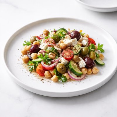 Image of Chickpea Feta and Olive Salad