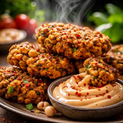 Image of Chickpea Fritters with Hot Pepper Mayonnaise