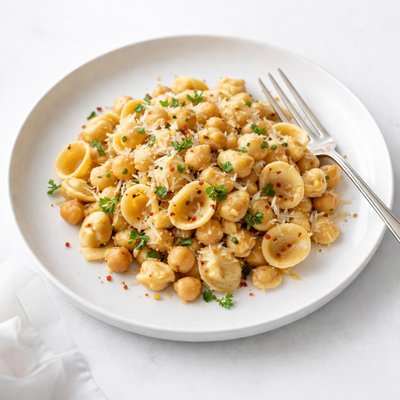 Image of Chickpea Pasta with Almonds and Parmesan