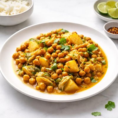 Image of Chickpea Potato and Cabbage Curry