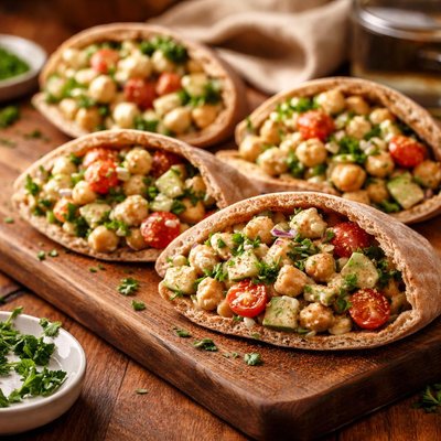 Image of Chickpea Salad on Whole Wheat Pitas