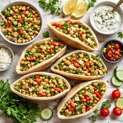 Image of Chickpea Salad Pitas