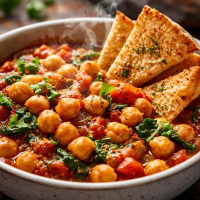 Image of Chickpea Stew with Crispy Pita Wedges