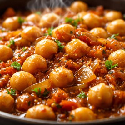 Image of Chickpeas in Onion Sauce