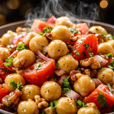 Image of Chickpeas Tomato and Walnut Salad