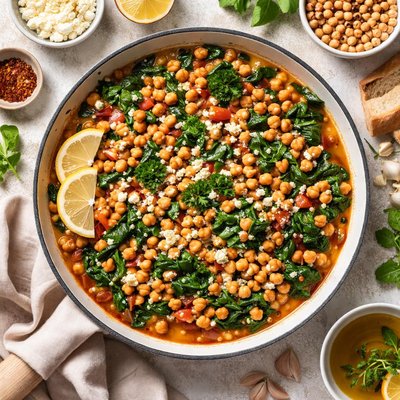 Image of Chickpeas with Spinach Greek
