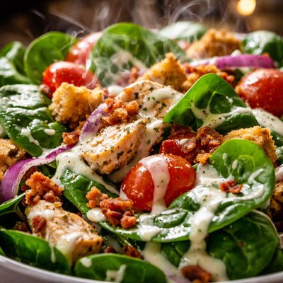 Image of Chico Inn Spinach Salad with Creamy Italian Dressing