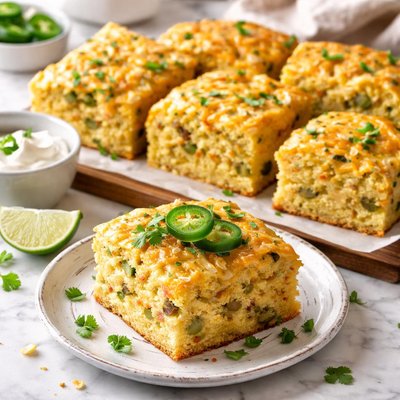 Image of Chile Cheese Cornbread in a Jiffy