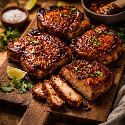Image of Chile Glazed Pork Chops