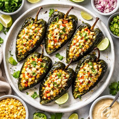 Image of Chiles Poblanos Stuffed with Corn