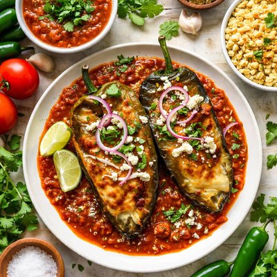 Image of Chiles Rellenos with Sauce