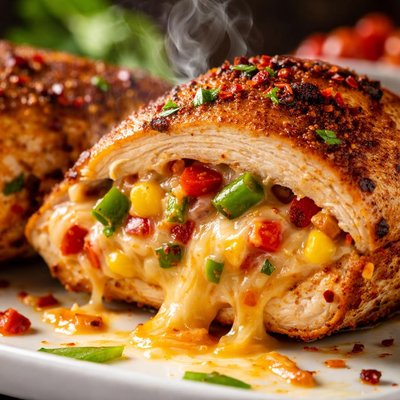 Image of Chili and Cheese Stuffed Chicken Breasts