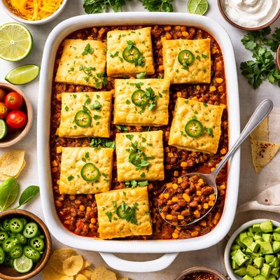 Image of Chili and Cornbread Casserole