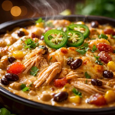 Image of Chili Cheesy Creamy Chickey Crock Pot