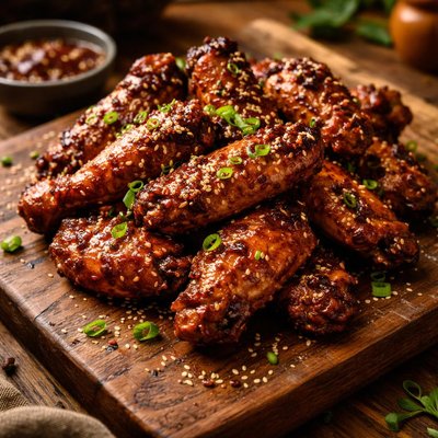 Image of Chili Glazed Chicken Wings with Toasted Sesame Seeds