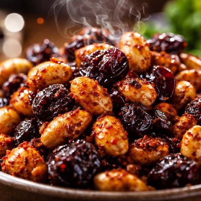 Image of Chili Roasted Peanuts with Dried Cherries