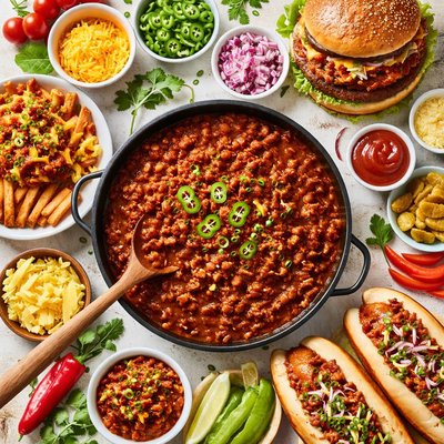 Image of Chili Sauce for Hot Dogs Fries and Hamburgers