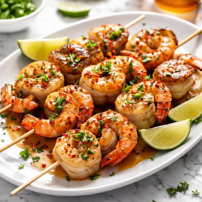 Image of Chili Scallop and Shrimp Kebabs