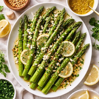 Image of Chilled Asparagus with Lemony Garlic Dressing