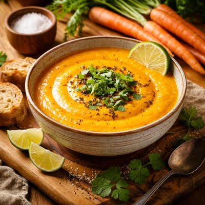 Image of Chilled Carrot Soup with Cumin and Lime
