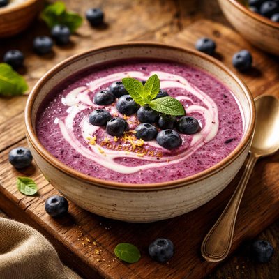 Image of Chilled Czech Blueberry Soup Boruvkova Polevka Studena