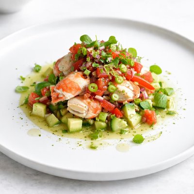 Image of Chilled Lobster Salad with Basil Lime Salsa