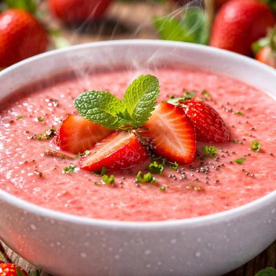 Image of Chilled Strawberry Romance the Soup Low Fat