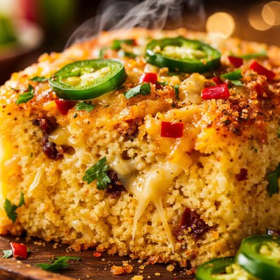 Image of Chilli Cheese Cornbread with Polenta