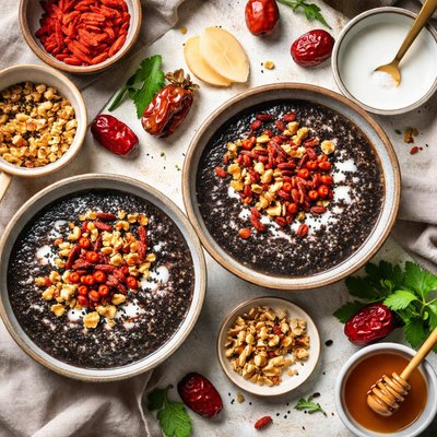Image of Chinese Black Sesame Seed Porridge Geema Woo