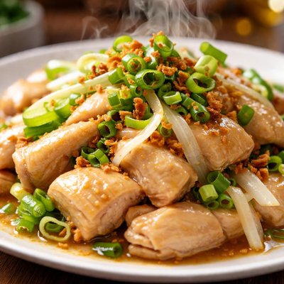 Image of Chinese Boiled Chicken with Onions Chow Yow Gai