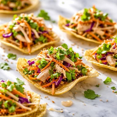 Image of Chinese Chicken Salad on Corn Chips