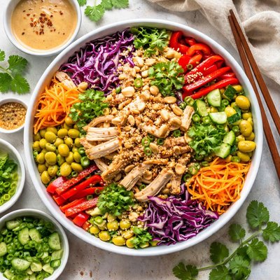 Image of Chinese Chicken Salad with Peanut Butter Dressing