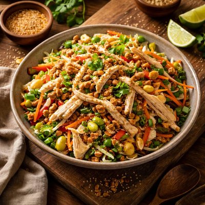 Image of Chinese Chicken Salad with Peanut Sesame Dressing