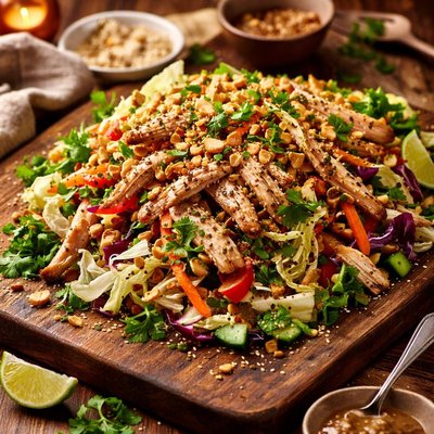 Image of Chinese Chicken Salad with Sesame Peanut Vinaigrette
